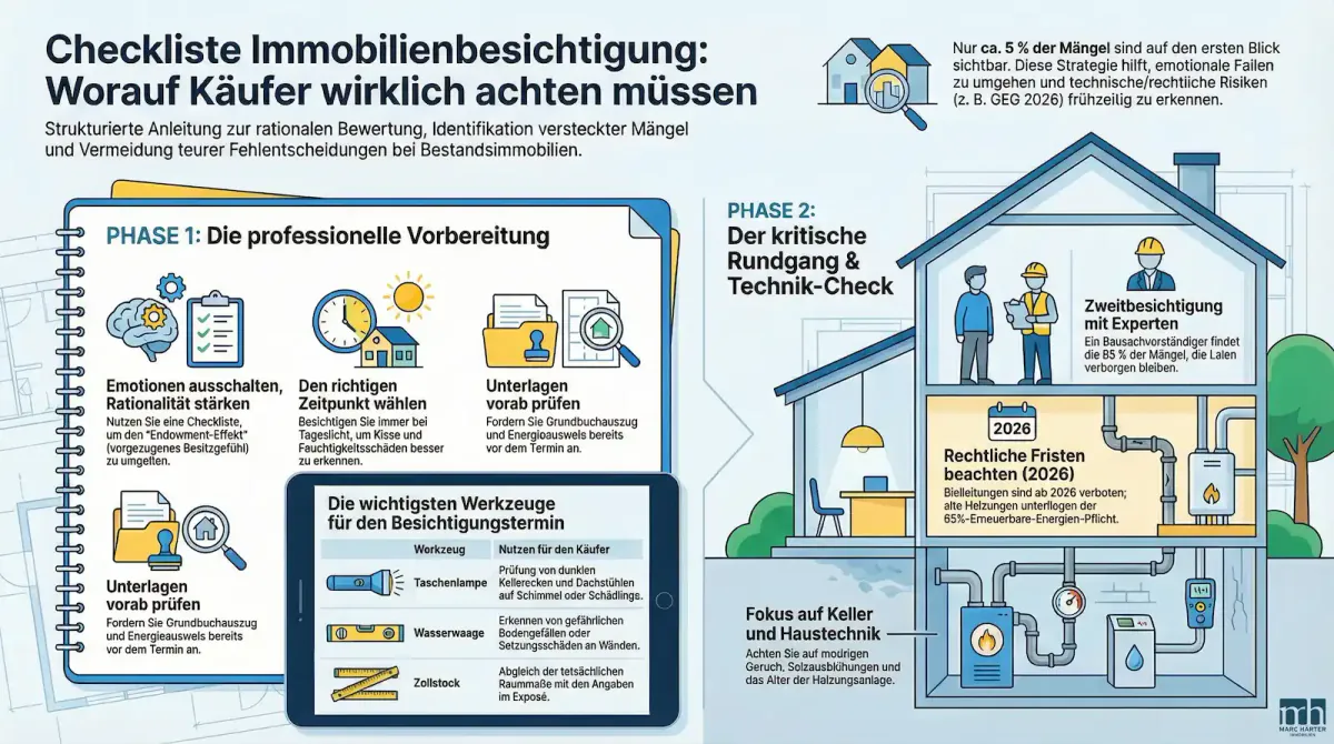 Checkliste Immobilienbesichtigung: So bereiten Sie sich als Käufer optimal vor