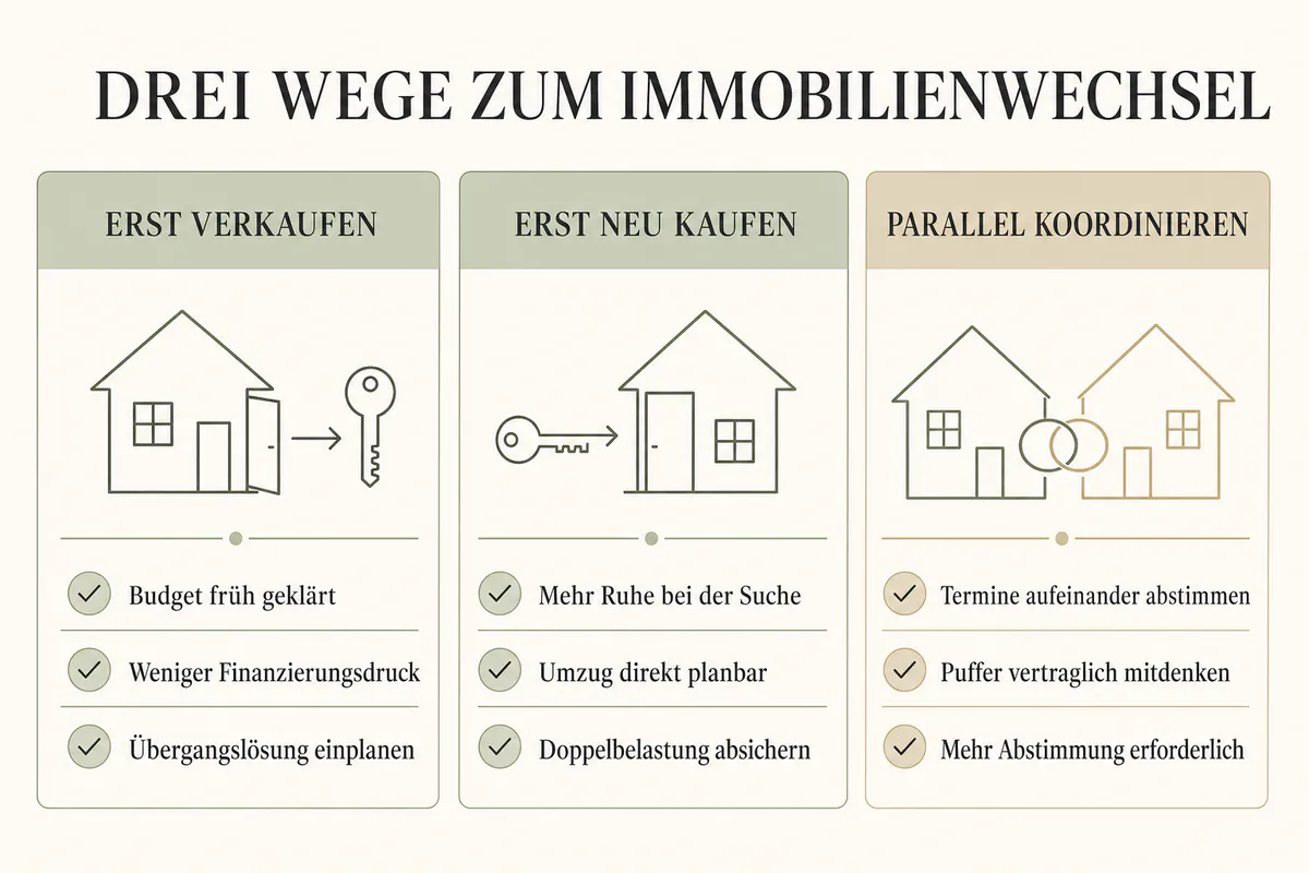 Erst verkaufen oder erst neu kaufen? Die richtige Reihenfolge beim Immobilienwechsel