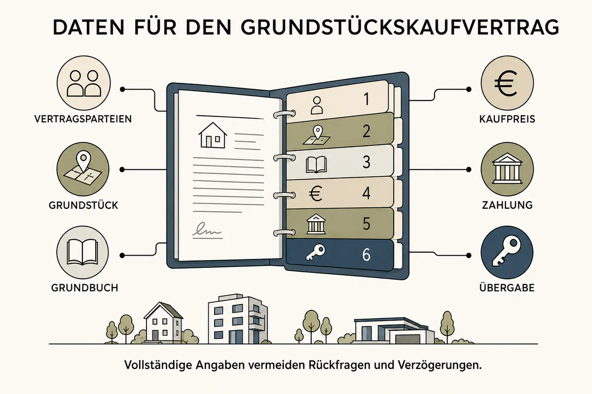 Grundstückskaufvertrag: Diese Daten werden benötigt