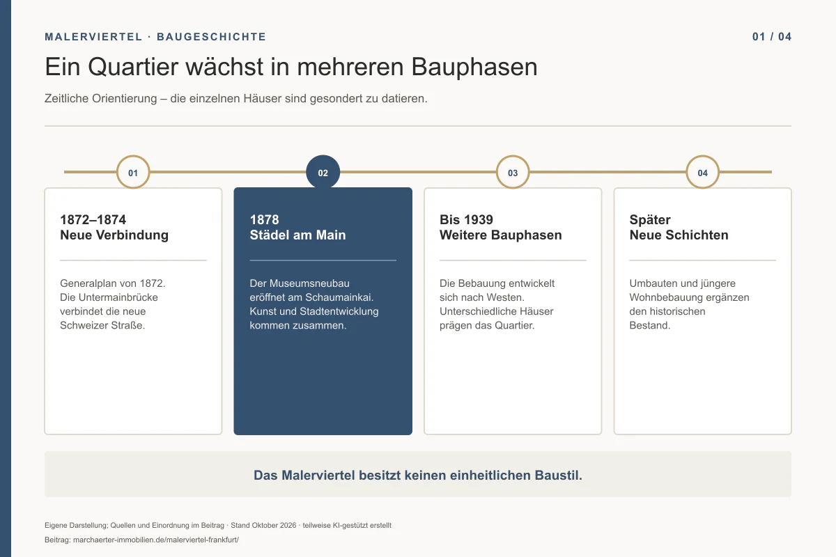 Bauphasen des Frankfurter Malerviertels von der Stadterweiterung bis zum jüngeren Wohnquartier - Immobilienmakler Frankfurt - Marc Härter Immobilien