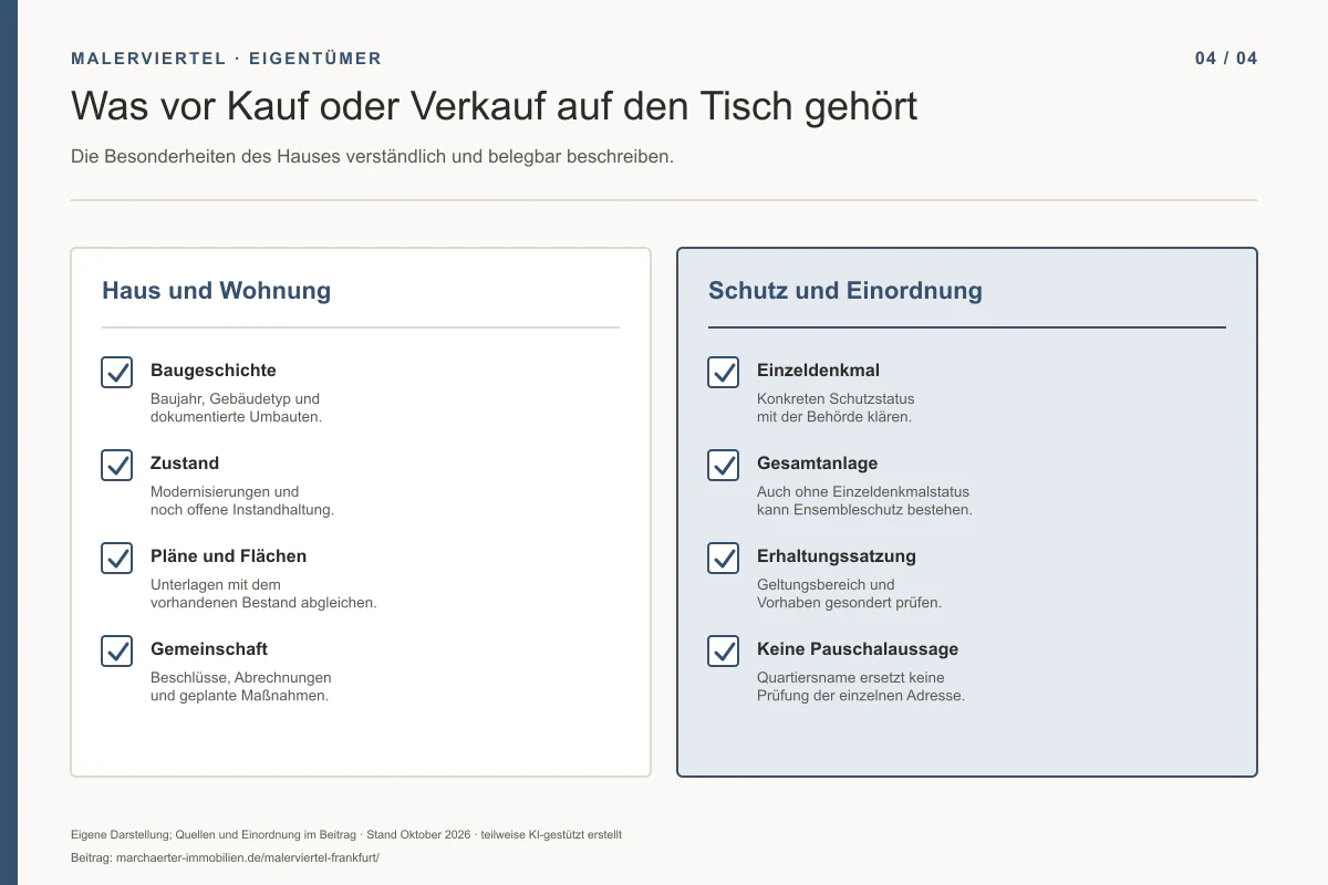 Unterlagen und Schutzfragen für den Kauf oder Verkauf eines historischen Hauses - Immobilienmakler Frankfurt - Marc Härter Immobilien