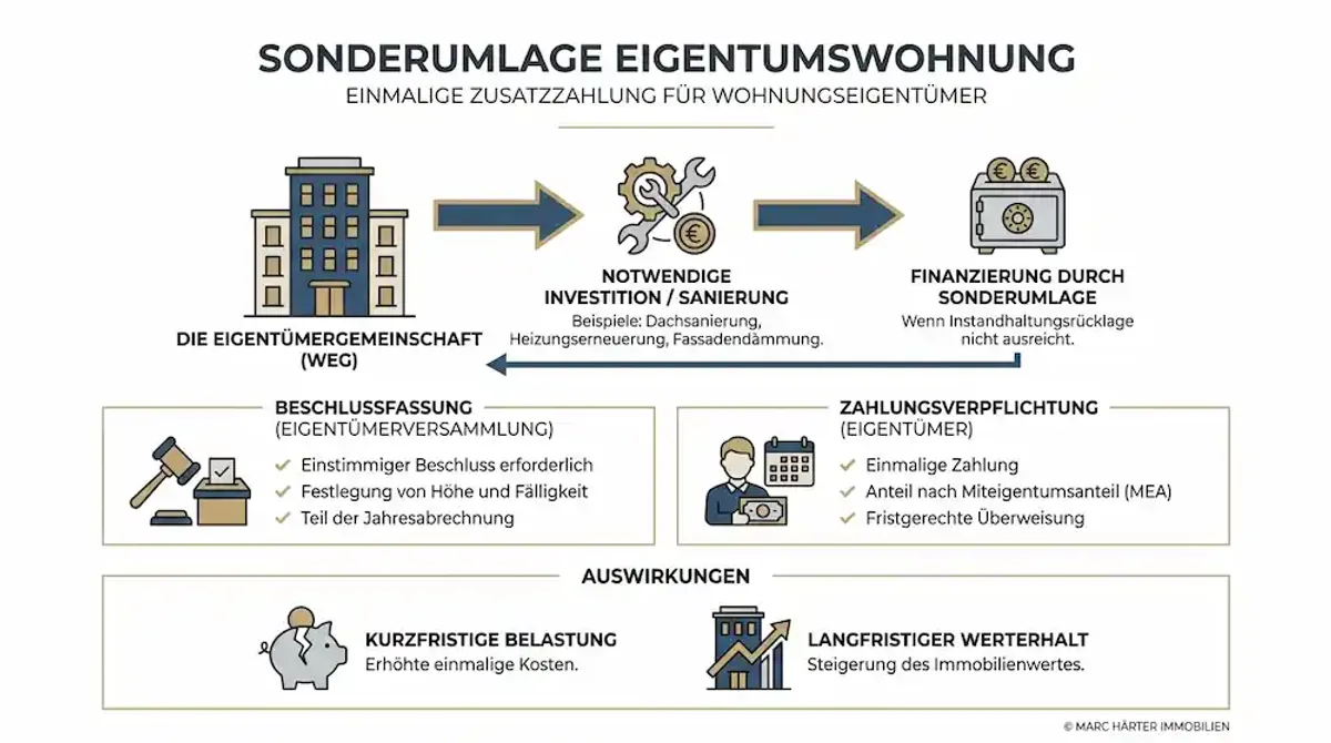 Sonderumlage Eigentumswohnung: Pflichten für Käufer & Verkäufer