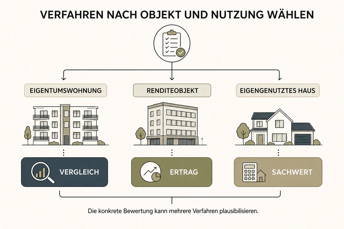 Verkehrswert ermitteln: Die 3 Wertermittlungsverfahren nach ImmoWertV im Überblick