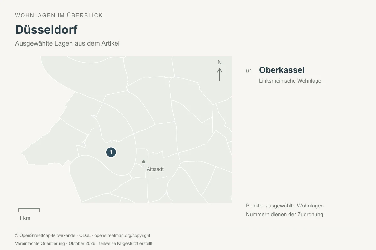 Orientierungskarte Düsseldorf: Oberkassel - Immobilienmakler Frankfurt - Marc Härter Immobilien