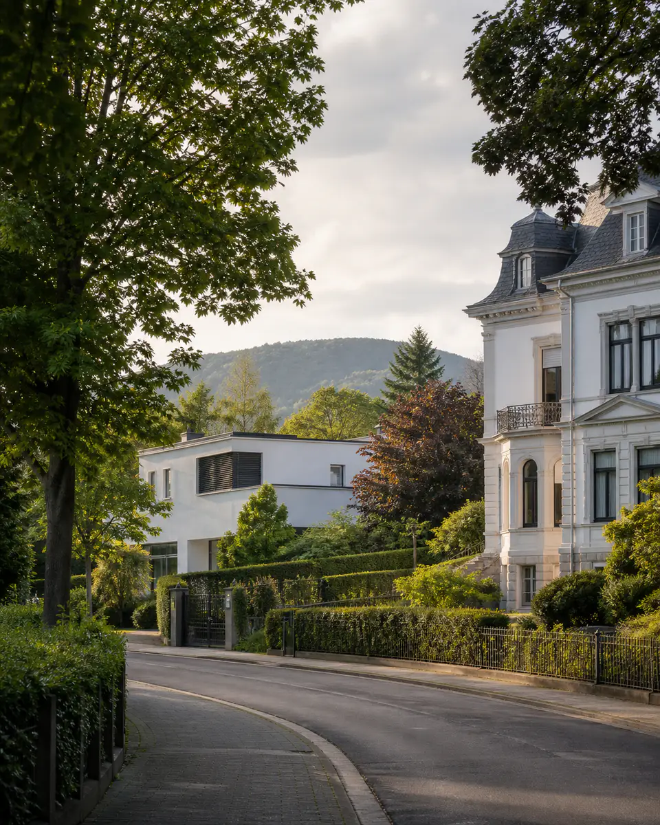 KI-generierte Interpretation einer grünen Wohnlage in Bad Homburg