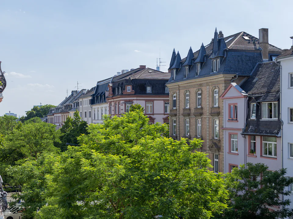 Blick über die Rotlintstraße im Frankfurter Nordend