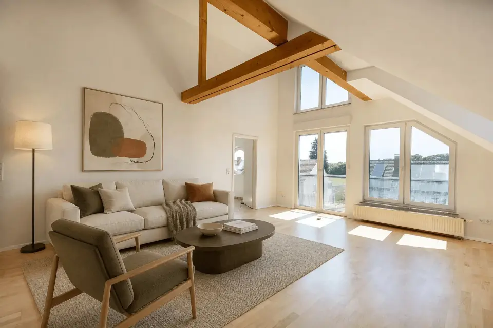 Hohe Decken, kleine WEG, neue Heizung - schöne Dachgeschosswohnung in Seckbach in Frankfurt am Main