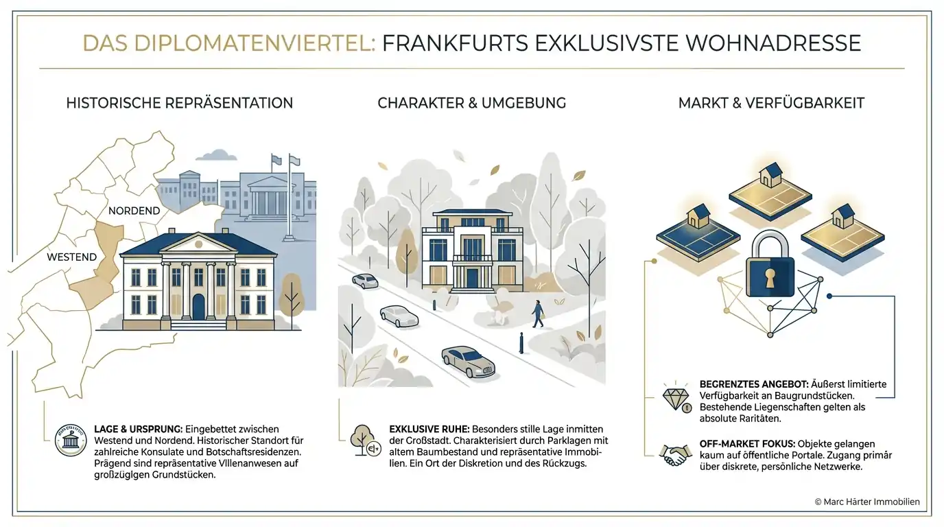 Luxusimmobilien Frankfurt 2026: Lagen, Preise & Off-Market Beste Viertel Frankfurt - Diplomatenviertel - Marc Härter Immobilienmakler