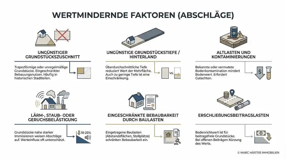 Bodenrichtwert erklärt: Warum der Richtwert nicht 1:1 auf Ihr Grundstück anwendbar ist Bodenrichtwert wertmindernde Faktoren Hinterland - Marc Härter Immobilien Frankfurt