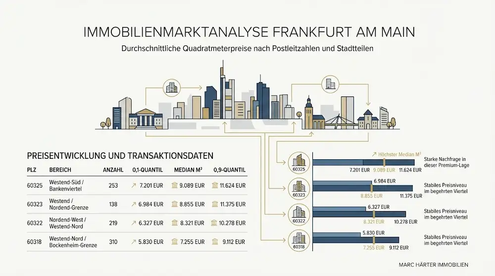 Immobilienpreise Marktbericht Frankfurt Westend Q1 2026 | Marc Härter Immobilien Immobilienmarkt Preise Westend PLZ Bereich - Marc Härter Immobilien