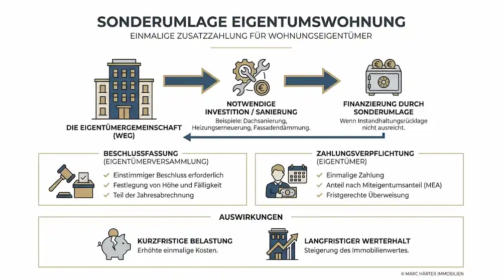 Sonderumlage Eigentumswohnung: Pflichten für Käufer & Verkäufer Sonderumlage Eigentumswohnung erklärt - Marc Härter Immobilien Frankfurt