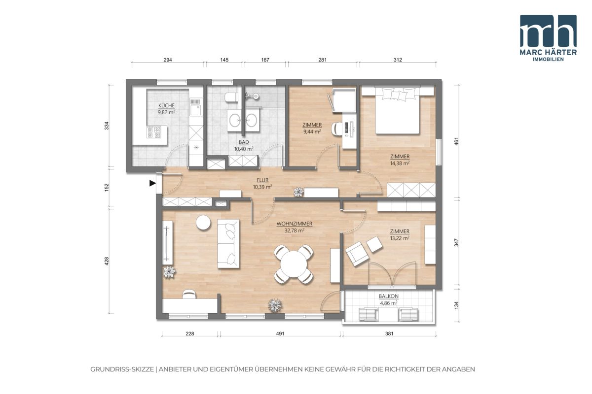 Grundriss der Wohnung